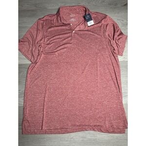 NWT St Johns Bay‎ Mens Red Melange Polo Shirt Size 2X Business Casual